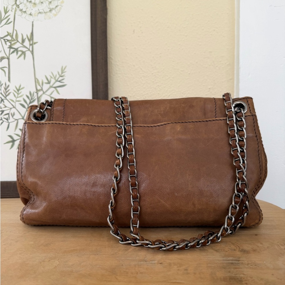 Prada Tan Leather Chain Shoulder Bag - Picture 6 of 13